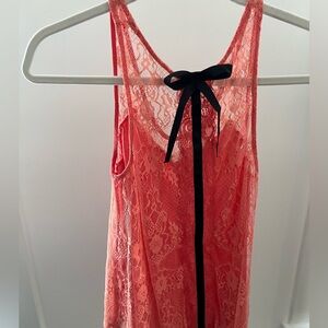 Pins and Needles lacy-back tank top with ribbon